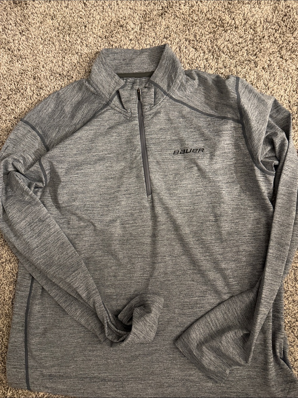 Bauer Men's Gray Heather Half-Zip Performance Jacket